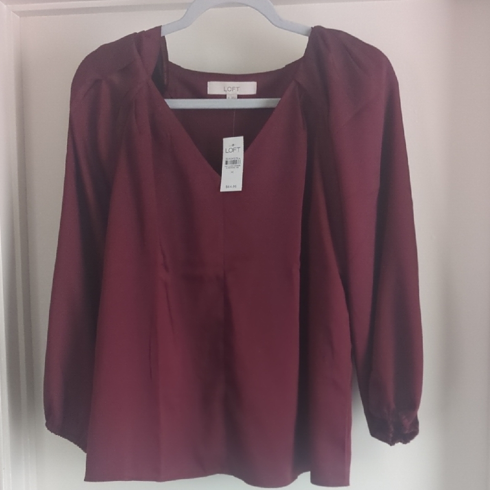 LOFT Deep Burgundy Blouse